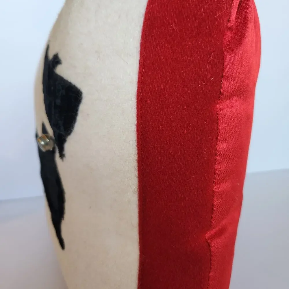 Scottie Dog Throw Pillow Scottish Terrier WOOL SILK VELVET Christmas Decor EUC!